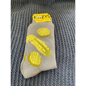 NWT Foozys Green Pickle Pattern Grey Socks Mens One Size Fits Most